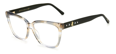Designer Women Jimmy Choo Eyeglasses: JC335 - Green Strip Gold- SpecSMART Eye Clinic (Diagonal View)